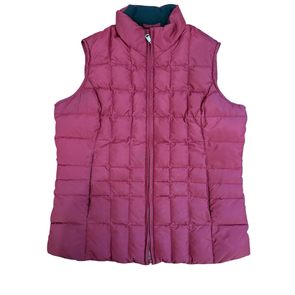 Eddie Bauer Women's Goose‎ Down Puffer Vest Sz S Burgundy Plum Gorpcore Winter